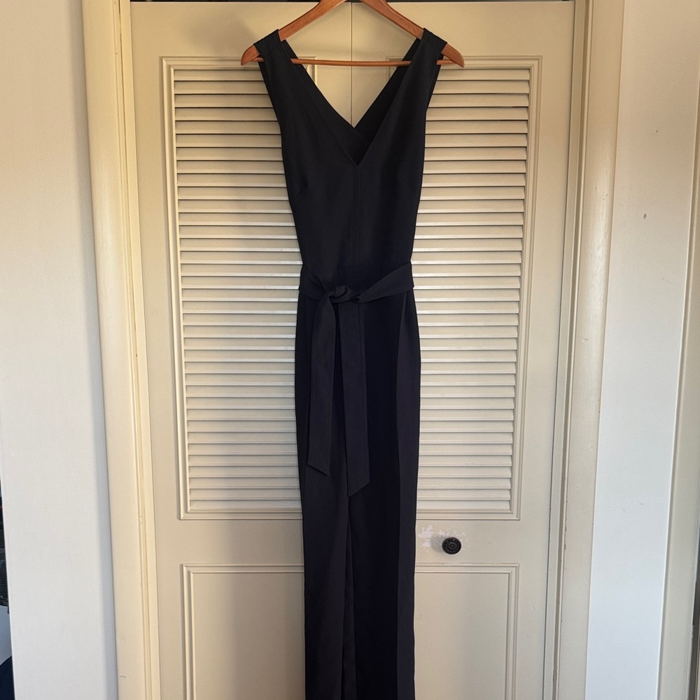 Banana Republic Navy Blue Open Cross Back Dressy Jumpsuit